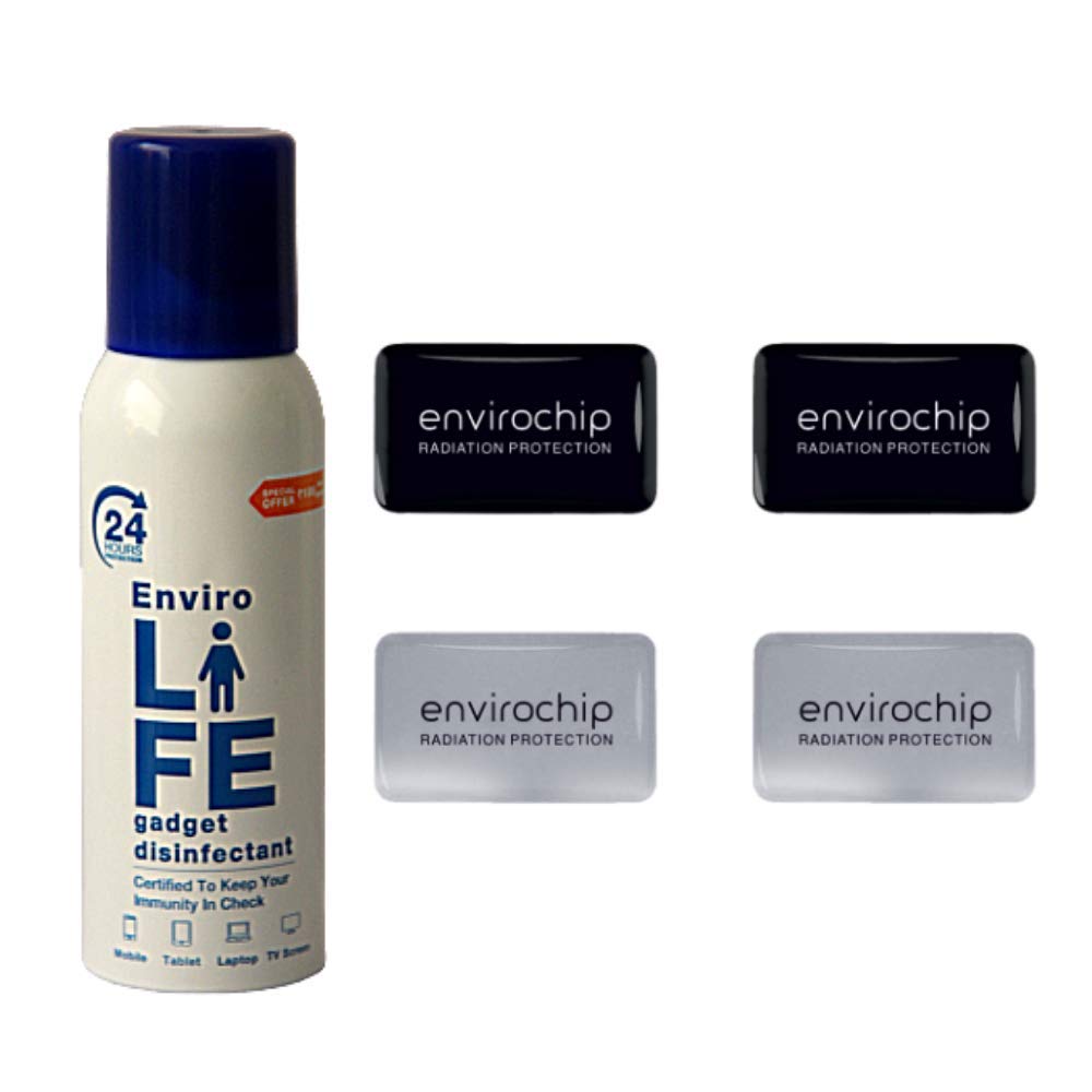 Envirolife - 24 hours protection with single spray Alcohol Based Gadget Disinfectant - 100ml with 950+ sprays & Mobile Envirochip