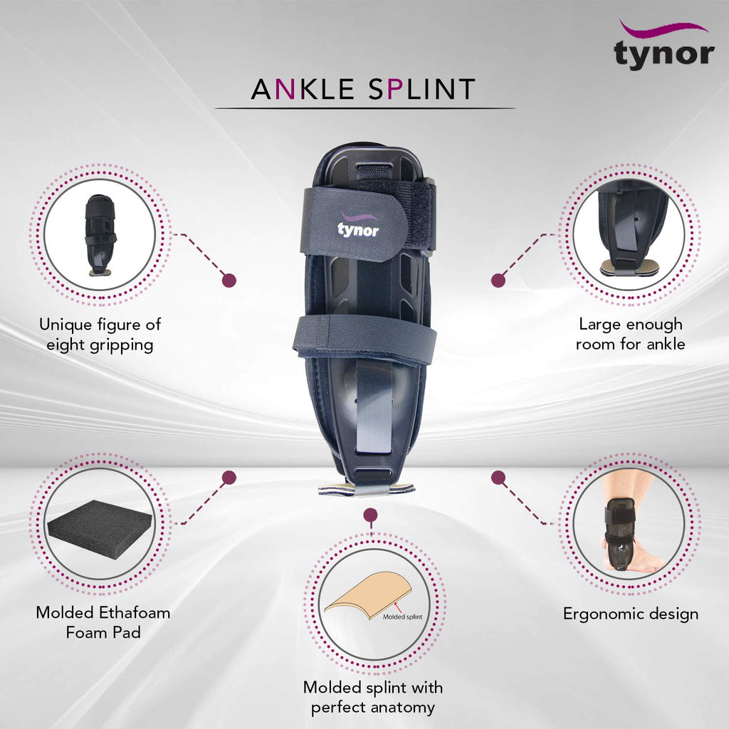 Tynor Ankle Splint (Immobilization, Support, Comfortable) - Universal Size 2