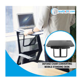 Defianz Chair Converting Mobile Standing Desk