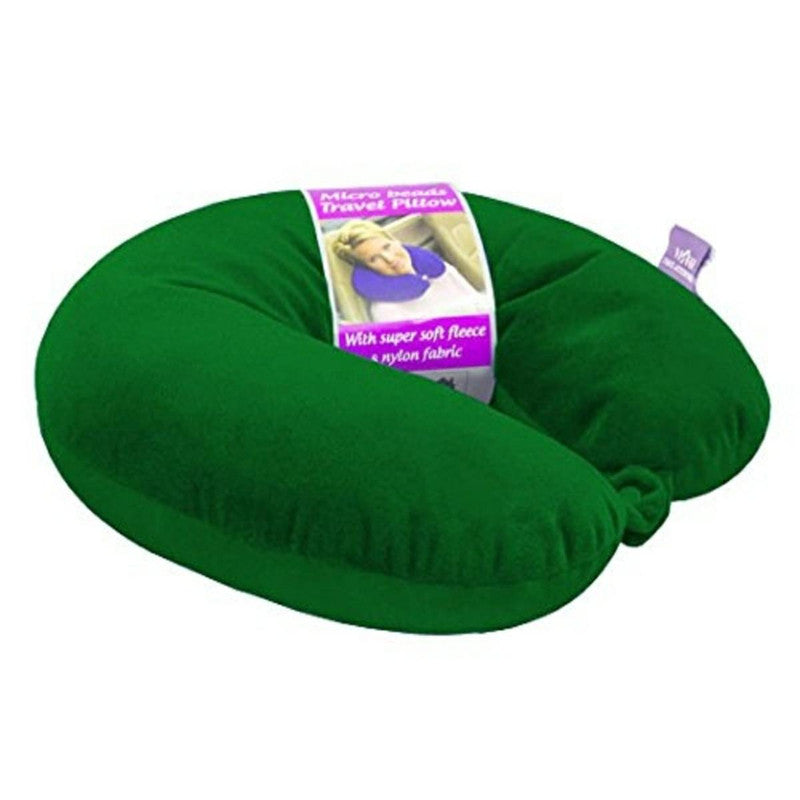 Viaggi Microbead U Shaped Travel Pillow Airplane Car Bus Comfort Head/Neck Support Pillow with Fleece