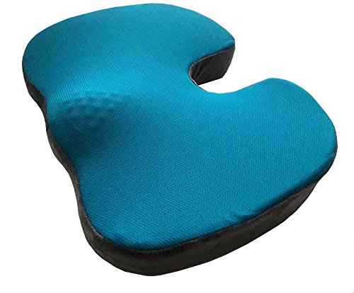 Viaggi Coccyx Orthopedic Memory Foam Cooling Gel Seat Cushion for Relief from Lower Back Pain, Sciatica, Tailbone, Lumbar Pain, Pelvic Pressure and Hip Pain - Grey
