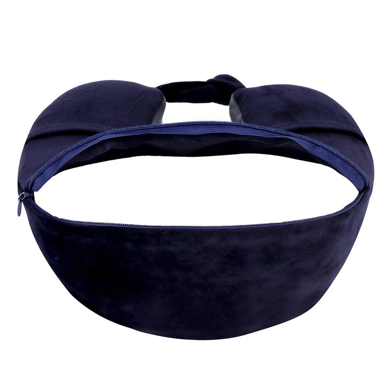 Viaggi Super Soft Memory Foam Travel Neck Pillow for Neck Pain Relief Cervical Orthopedic Use Comfortable Neck Rest - Navy Grey