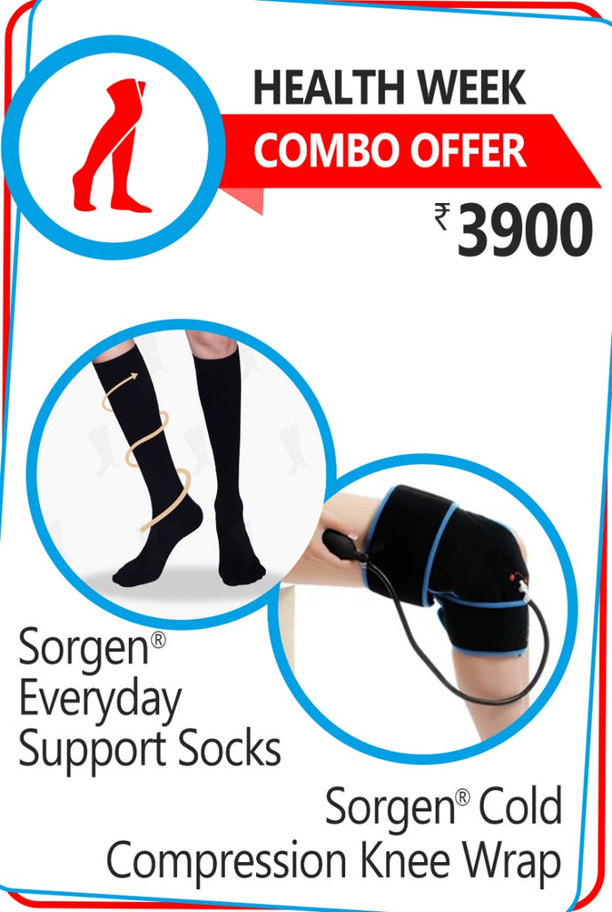 Sorgen Everyday Compression Socks plus Sorgen Cold Compression knee wrap