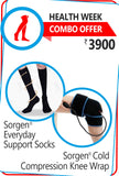 Sorgen Everyday Compression Socks plus Sorgen Cold Compression knee wrap