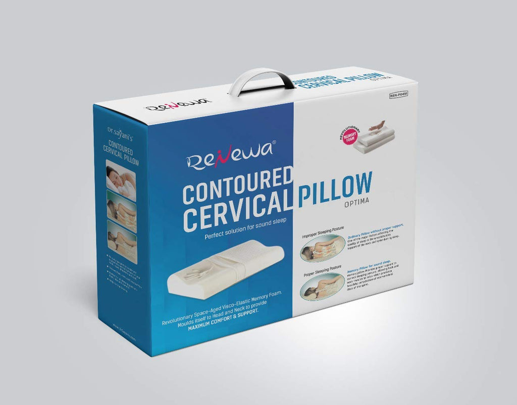 Orthopedic Contoured Cervical Pillow with Memory Foam for Neck Pain